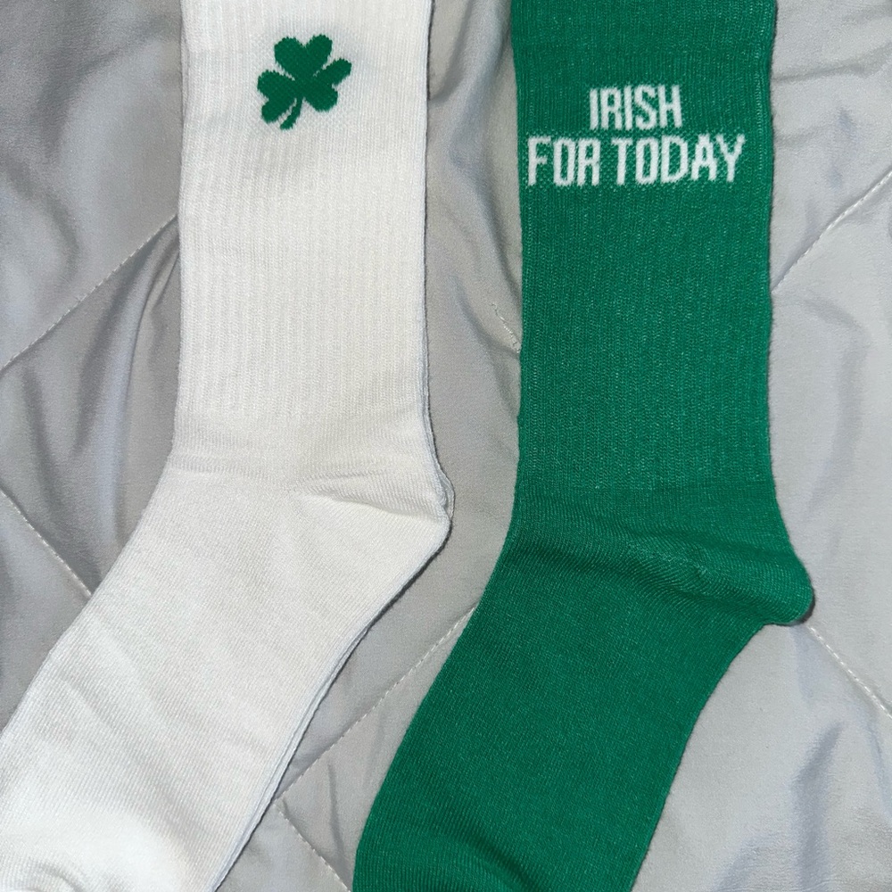 Irish for Today St Patties Socks - Green and White